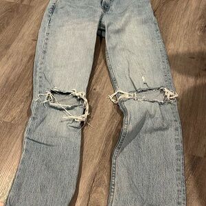 Abercrombie & Fitch Distressed Light Wash Denim Jeans
